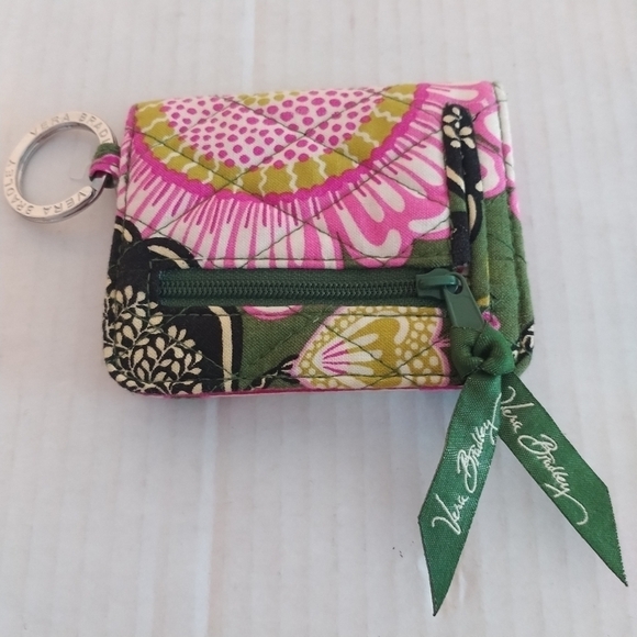 Vera Bradley Olivia Pink ID Holder w key ring - Picture 2 of 7